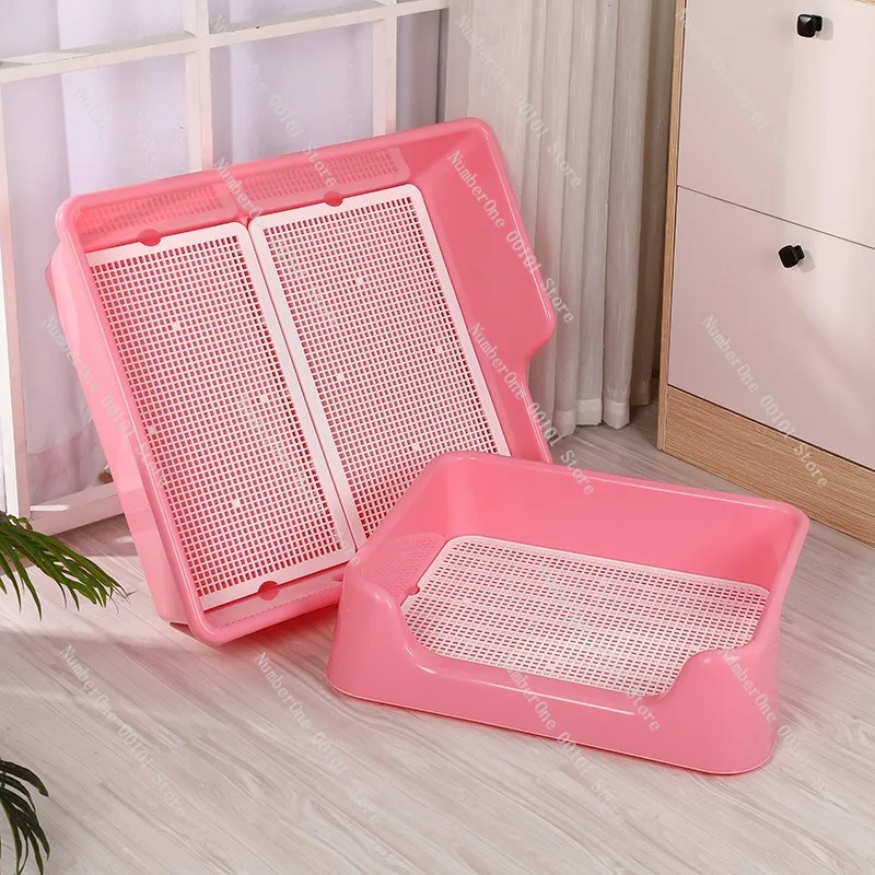 Press-Type Dog Toilet,Anti-Splash Pet Potty Tray with Enclosure,Convenient Indoor Dog Urinal for Small Pets