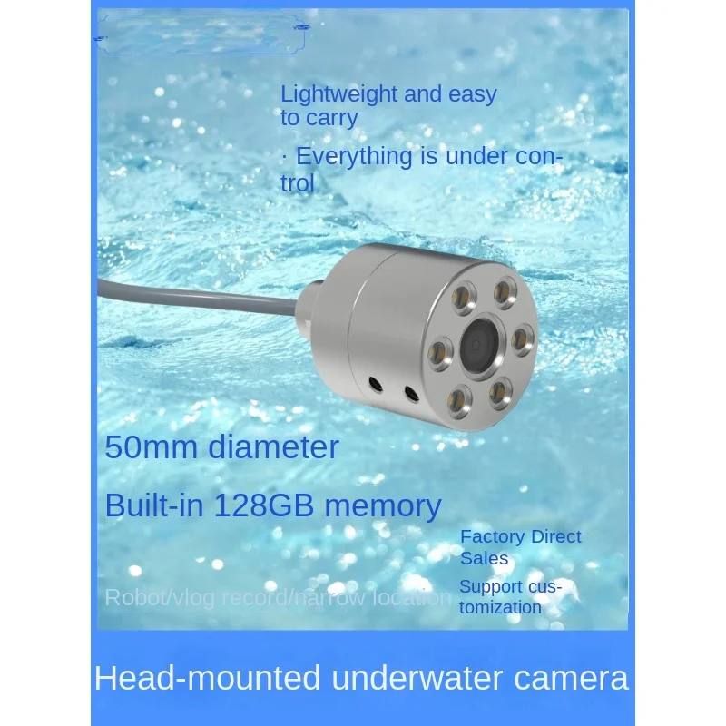 

Underwater Vlog Diving Camera HD Underwater Shooting Head-Mounted Pocket Pipe Work Camera