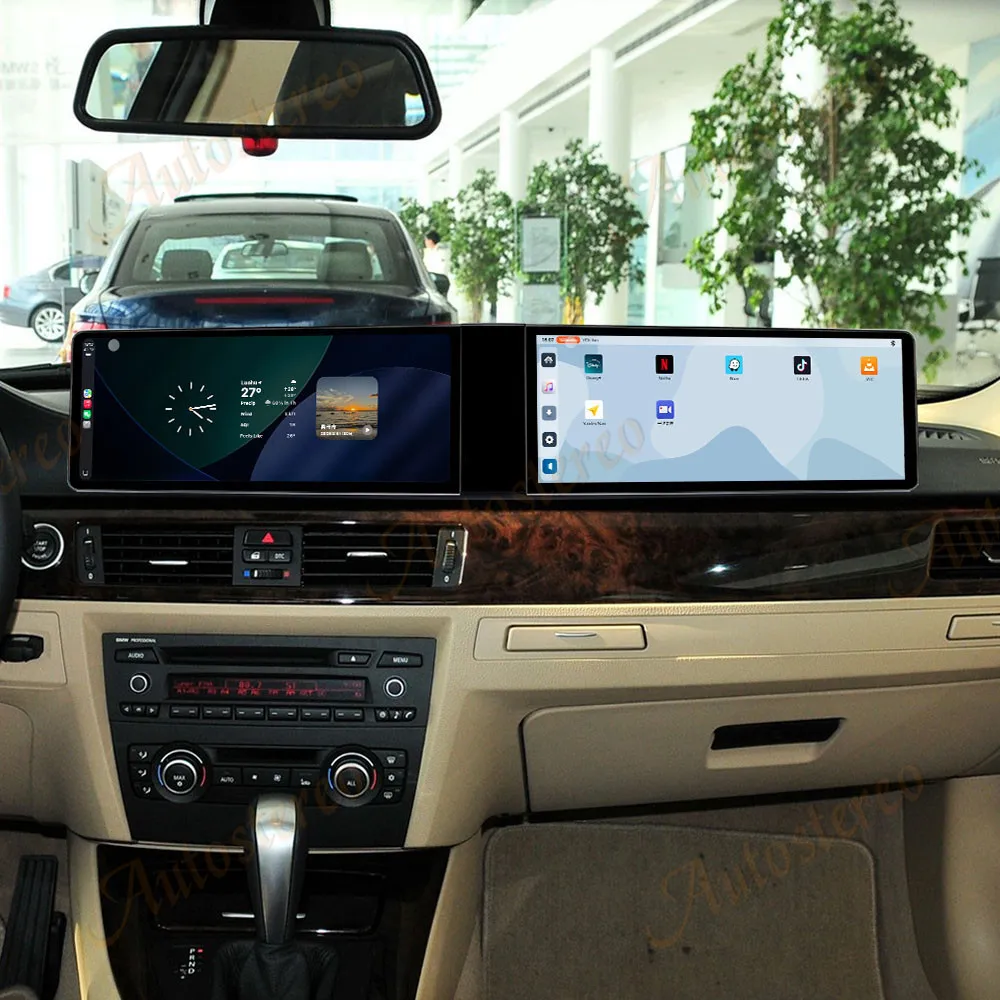 12.3 Inch Dual Screen Android 13 Car Radio Carplay For BMW 3 Series E90 E91 E92 E93 2005-2012 Multimedia Player GPS Navigation