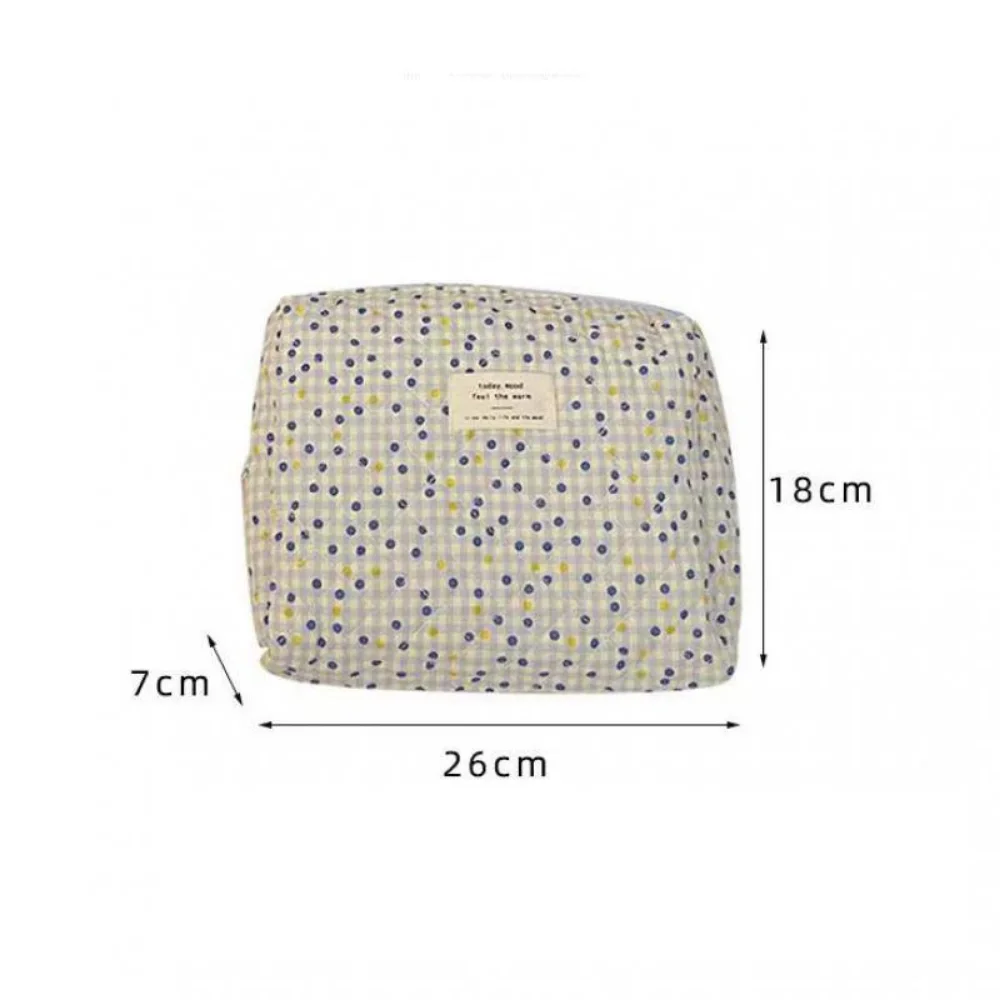 Sacs de maquillage en coton floral pour femmes, sac cosmétique matelassé, grande capacité, voyage, poudres de toilette, serviette hygiénique, mode féminine