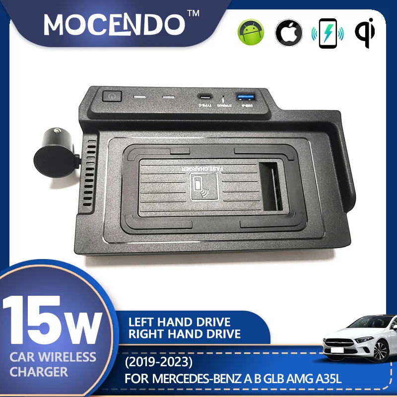 Carregador sem fio para carro, carregador de telefone 15w, painel de carregamento, suporte de telefone para mercedes benz gle w167 c67 gls x167 2020-2