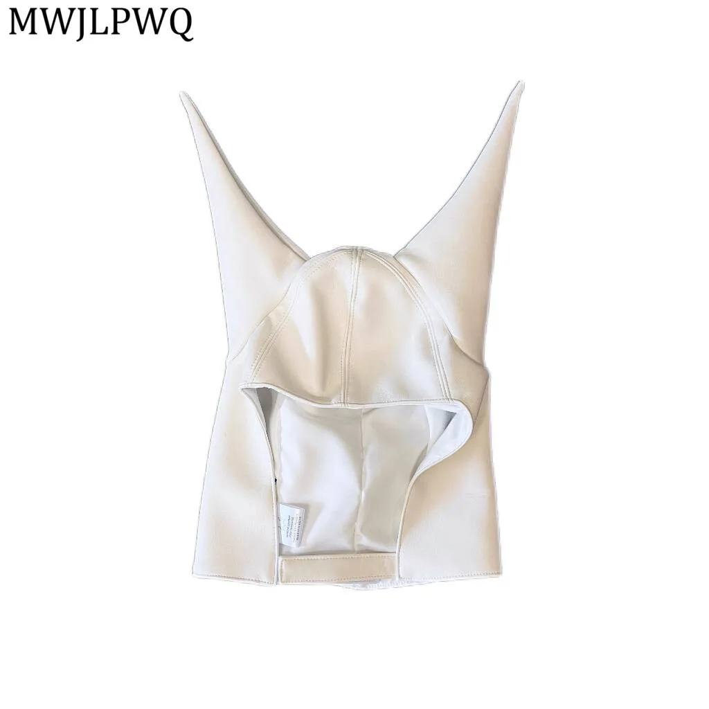 

MWJLPWQ Hiphop Club Leather Caps Men's Y2K High Street Decorate Niched Design Women Black Hat Unisex 2025 Autumn Fashion 21047