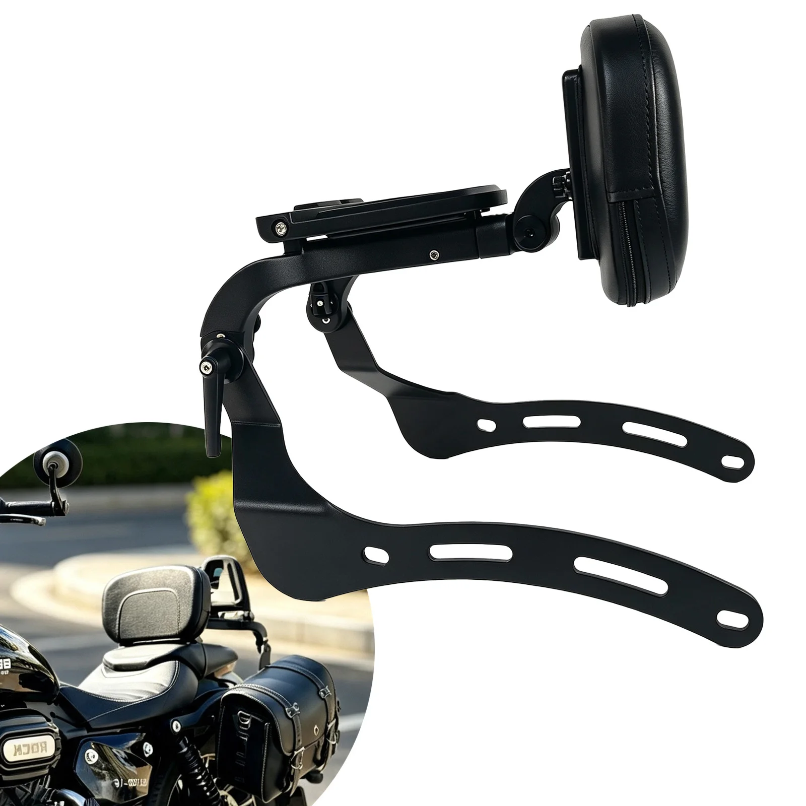 Multi Purpose Motorcycle Backrest Sissybar For Benda Rock 250 Benda Rock 300 2021-2026 Detachable Passenger Driver Sissy Bar