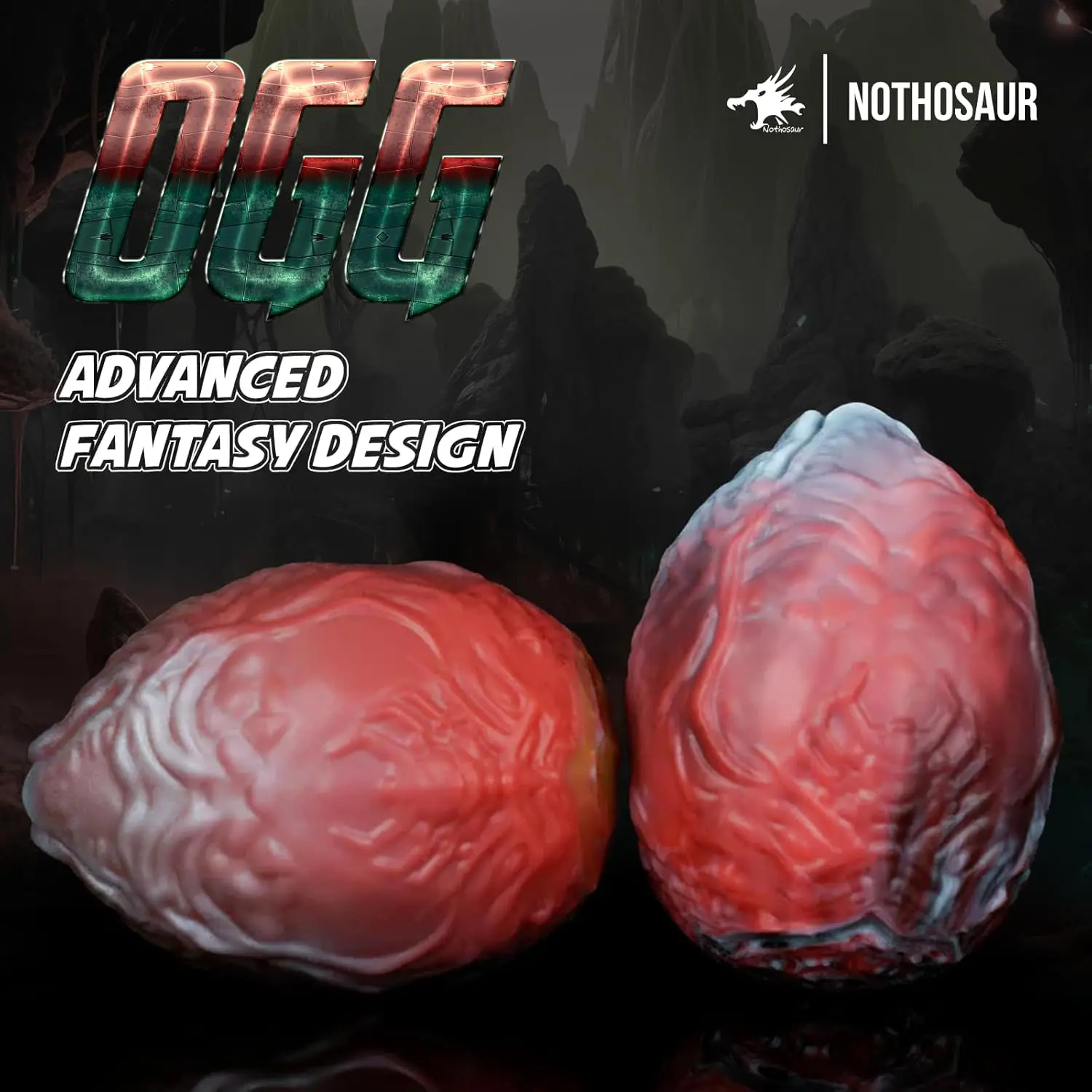 مجموعة من 6 قطع، 0.98 بوصة Nothosaur「OGG"، بيضة سيليكون بلاتينية لعبة الجنس Ovipositor، المكونات الشرجية دسار الشرجية، البيض، القطار الشرجي