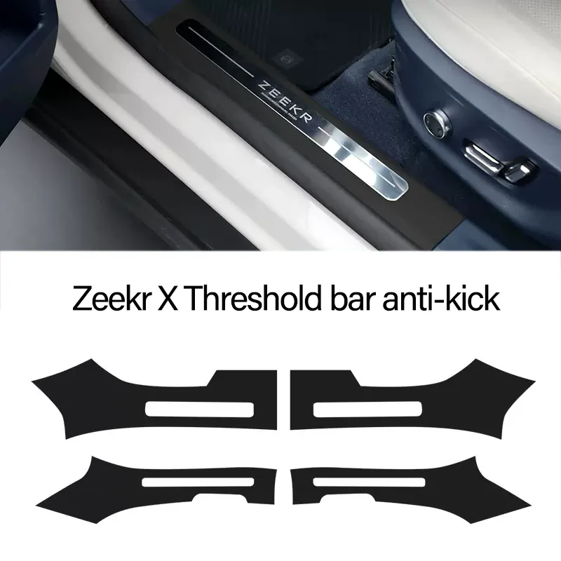 Zeekr X 2023 2024 Sill Door Trunk Threshold Protector Anti Scratch Strip Sticker Kick Plate Water Proofing Film