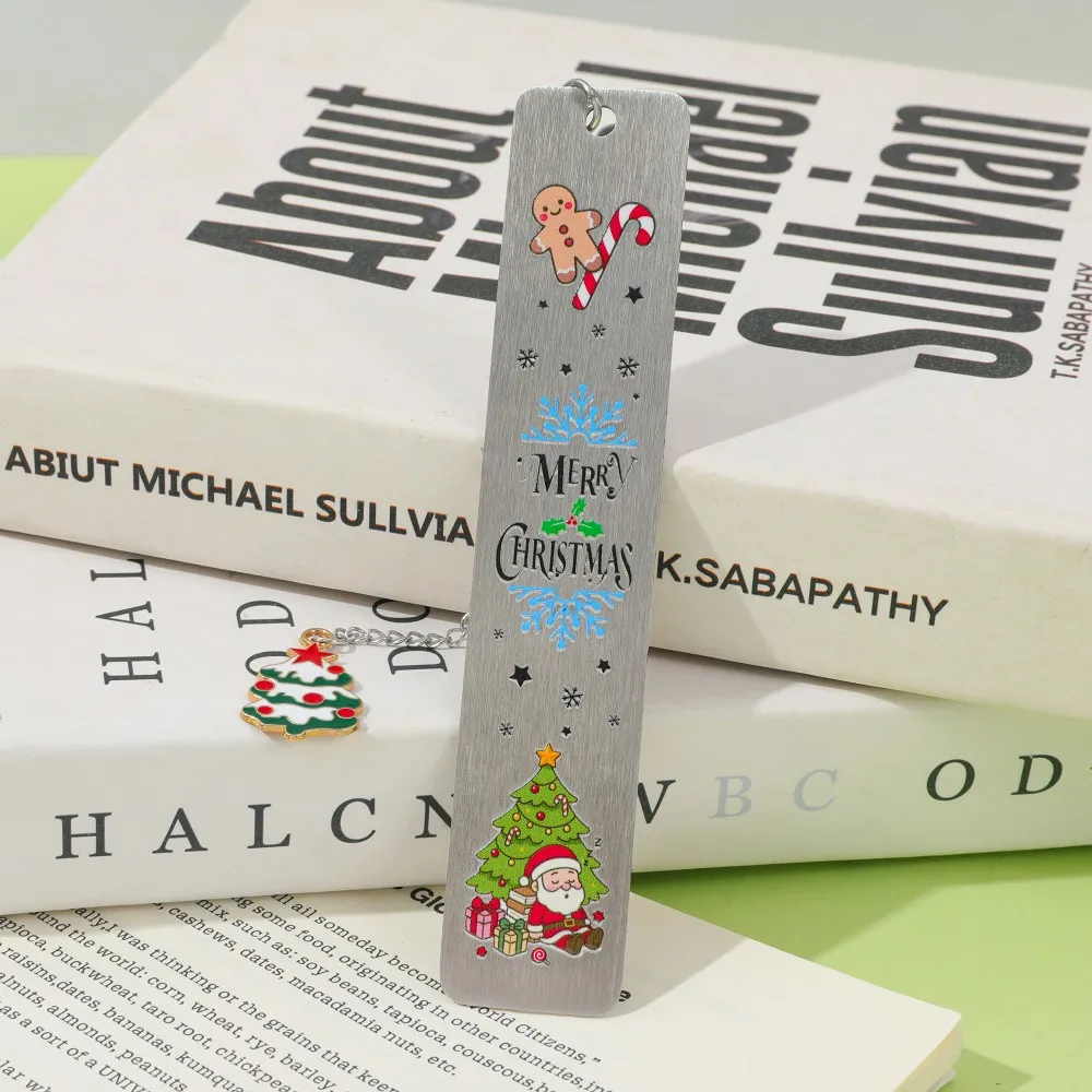 

Cute Christmas Stainless Steel Bookmark Christmas Gift for Women School Supplies Office Stationery Birthday Gift for Friends