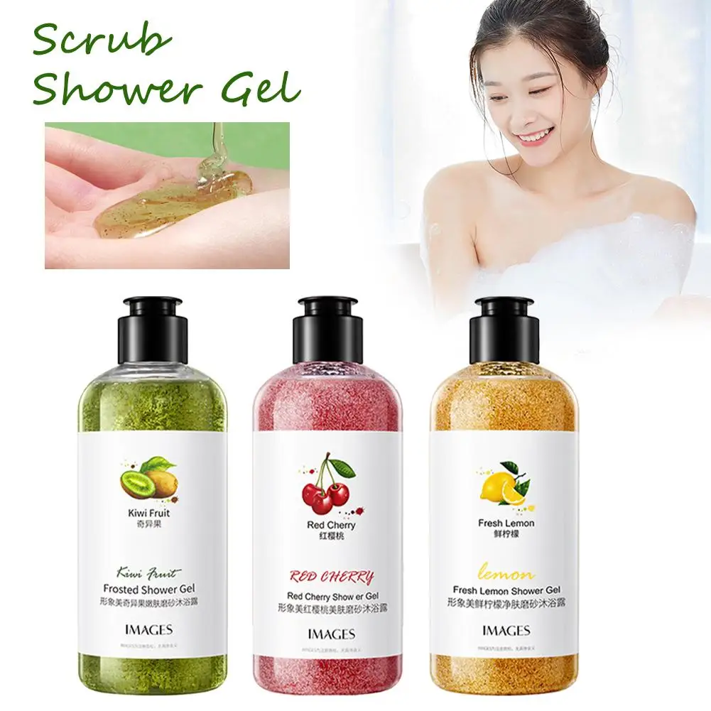 300ml Kiwi Scrub parfum Gel mandi dalam pembersihan pemutih tubuh scrub cuci pengelupasan kulit tubuh Scrub aroma Rejuven C0P3