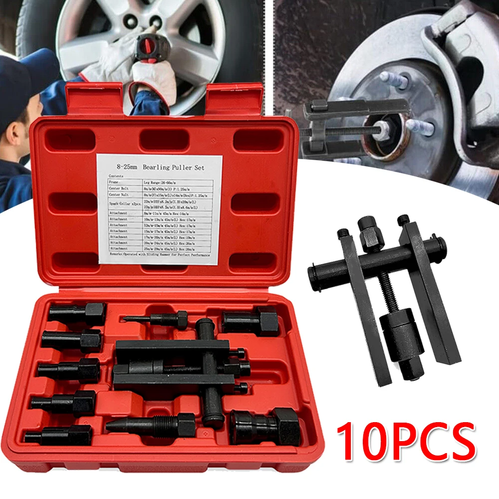 10PCS Inner Bearing Puller Set Internal Blind Remover Motorcycle Puller Tool w/Case