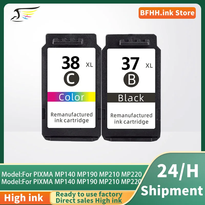 

Картриджи 37 38 PG37 CL38, совместимые с 37XL 38XL PG-37XL CL-38XL для Canon PIXMA MP140 MP210 MP220 MP420 IP1800 IP2600 MX300