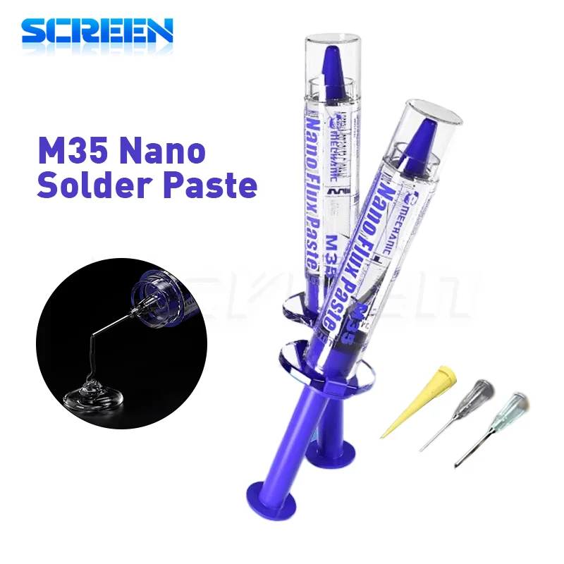 Mechanic M35 No Clean Smooth Flow Tracky Nano Soldering Flux Paste For Electronics PCB IC Mobile Phone CPU LED BGA Repairing