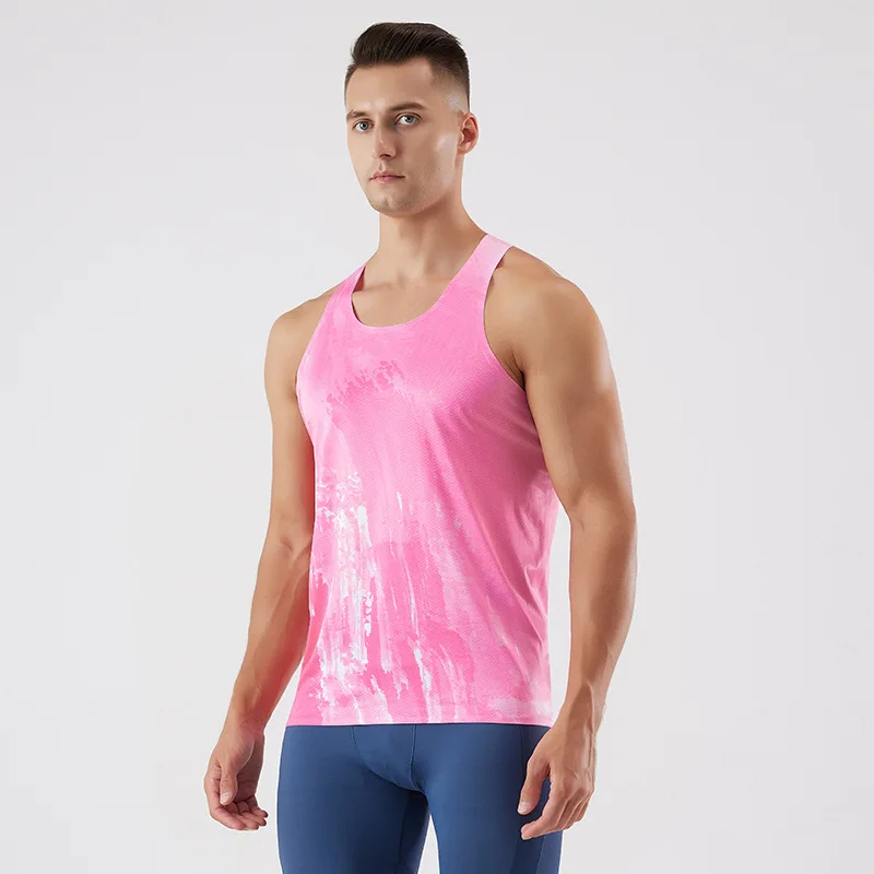 Athletics Tank Tops Summer Marathon Long Distance Running Quick Dry Vest Men Breathable Mesh Sports Trail Running Training Male