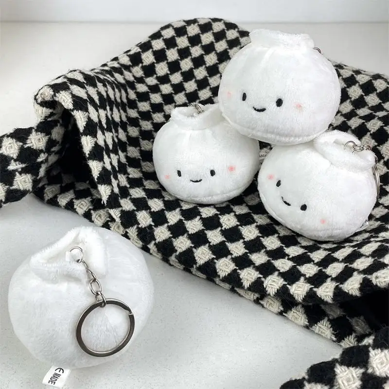 Entzückender chinesischer Dim-Sum-Plüsch-Schlüsselanhänger, flauschiger Dampfnudel-Puppenanhänger, niedliche Taschenaccessoires für Feinschmecker und Anime-Fans. – Detail 6