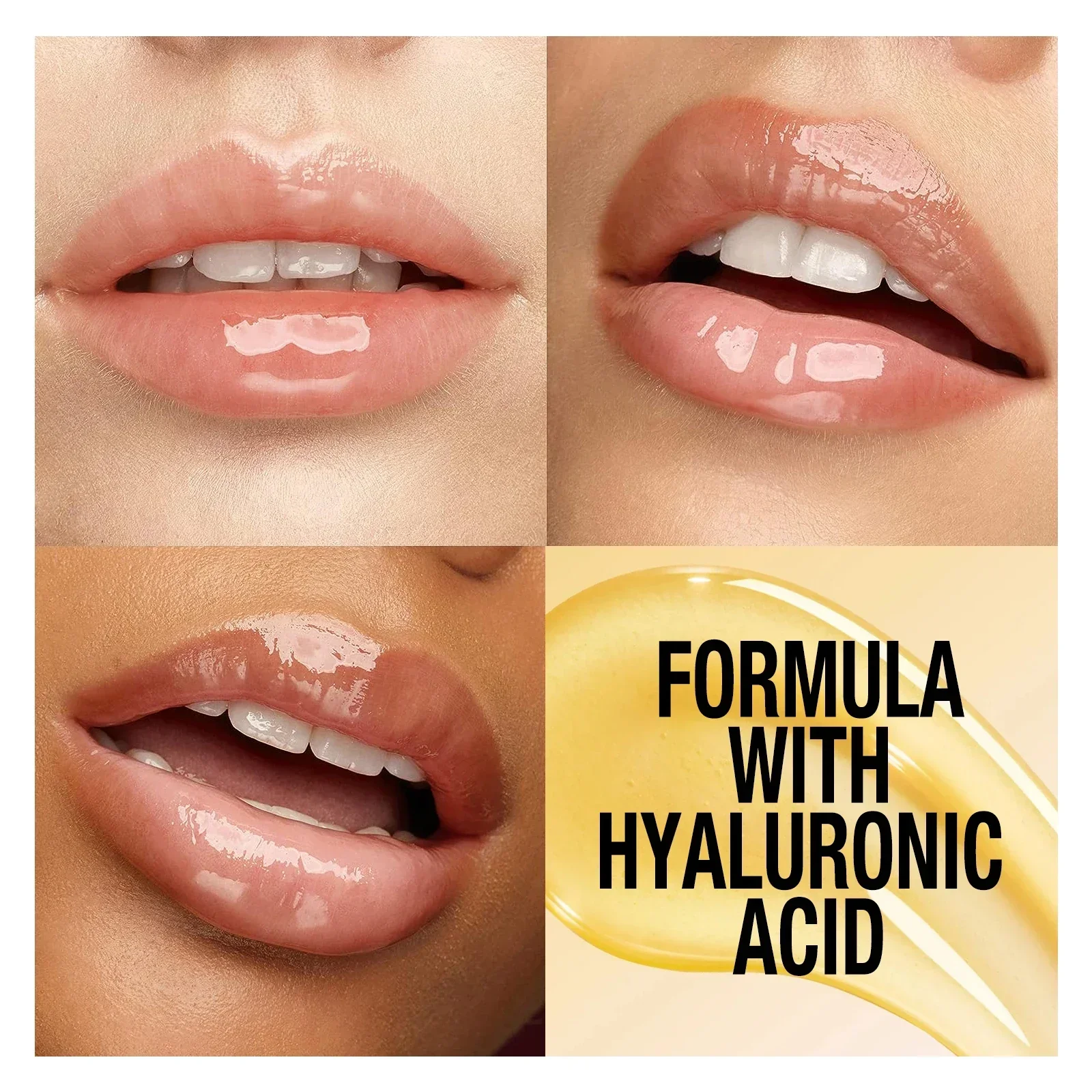 Langmanni transparente multi mancha labial ácido hialurônico óleo labial brilhante hidratante hidratante brilho labial volumizing bálsamo labial maquiagem