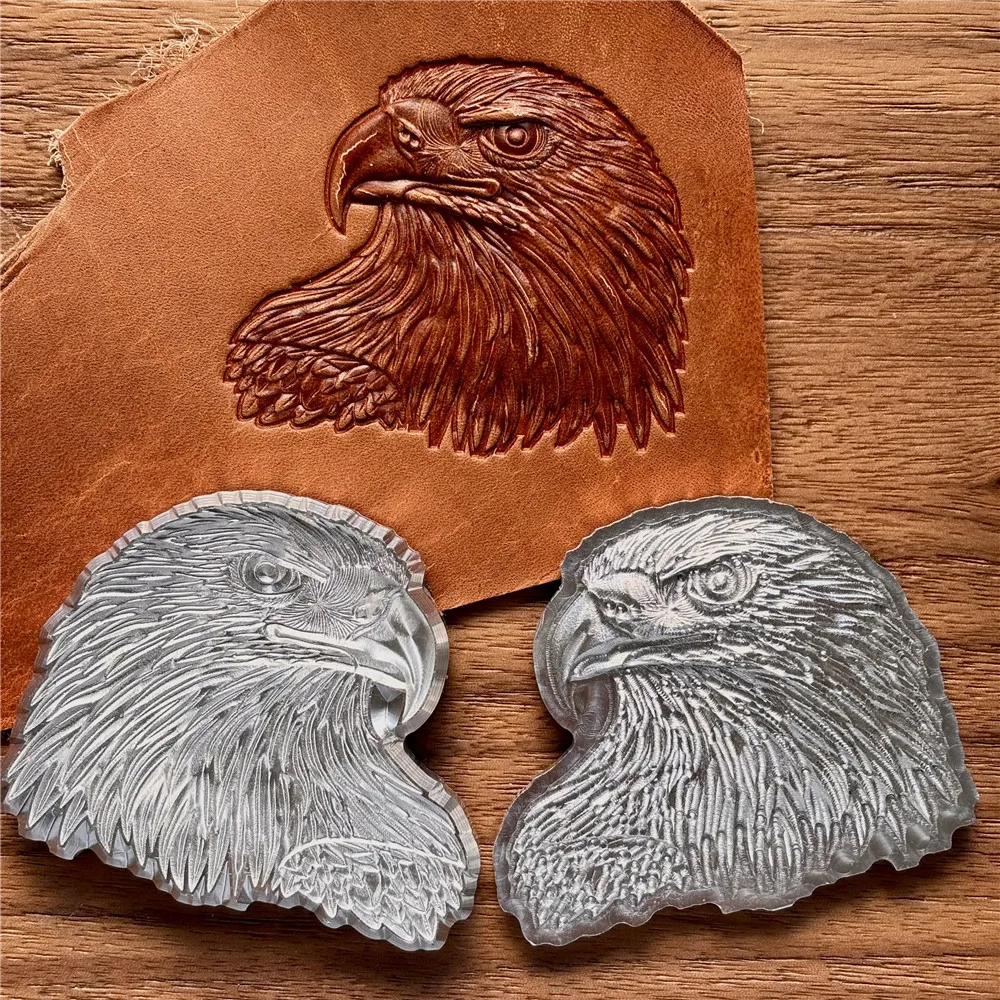 

3D Eagle Head Design Leather Embossing Stamp Shaping Mold Carving Pressing Stamper Leathercraft Stamping Aluminum Alloy
