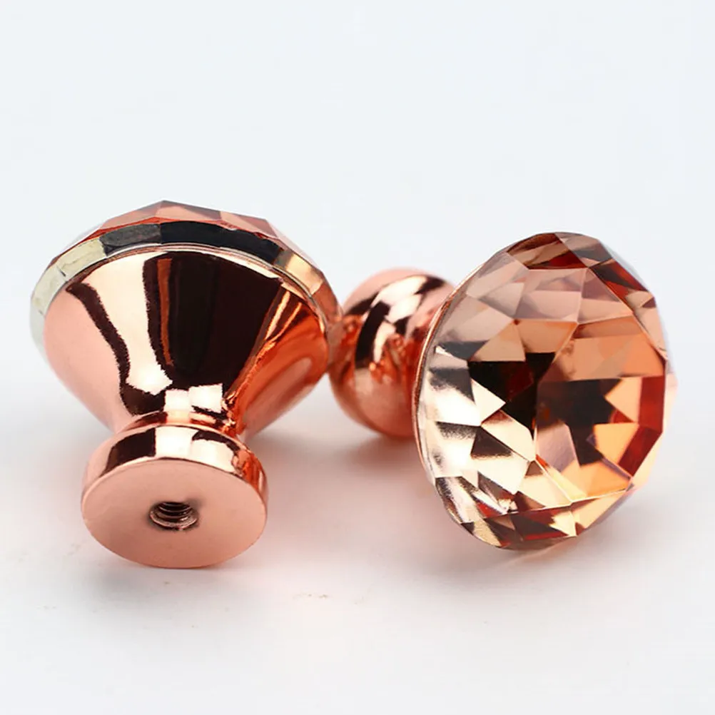 10Pcs Crystal Cabinet Handles Diamond Shape Design Rose Alloy Glass Knobs Cupboard Pull Drawer Furniture