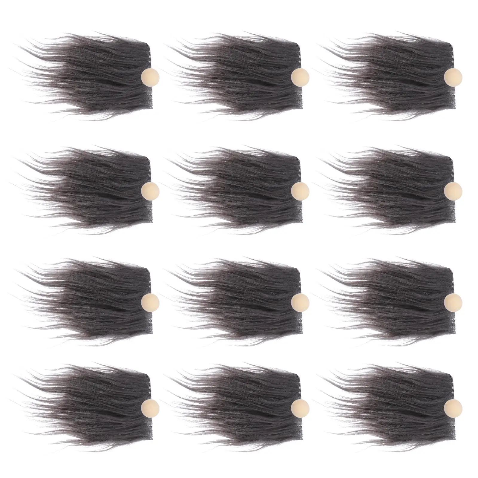 

12 Sets Pre Cut Gnome Beard Artificial Fur DIY Prop Funny Costume Dwarf Beads Hair Facial Hair Decor Warm Material