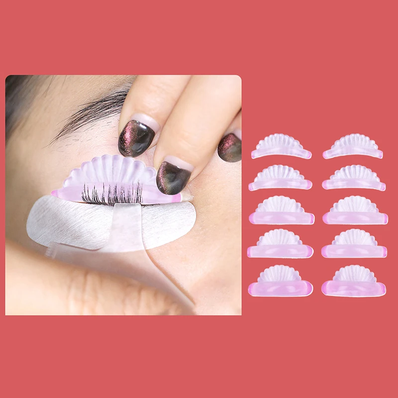 5 Pairs Glue Free Silicone Eyelash Perm Pads Sticky Lashes Rods Shield Lifting 3D Eyelash Curler Accessories Applicator Tools