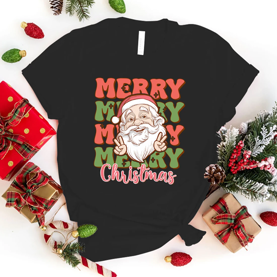 

Merry Christmas Printing T-Shirt Fashion Unisex Short Sleeve Cool Hip Hop Top Tee