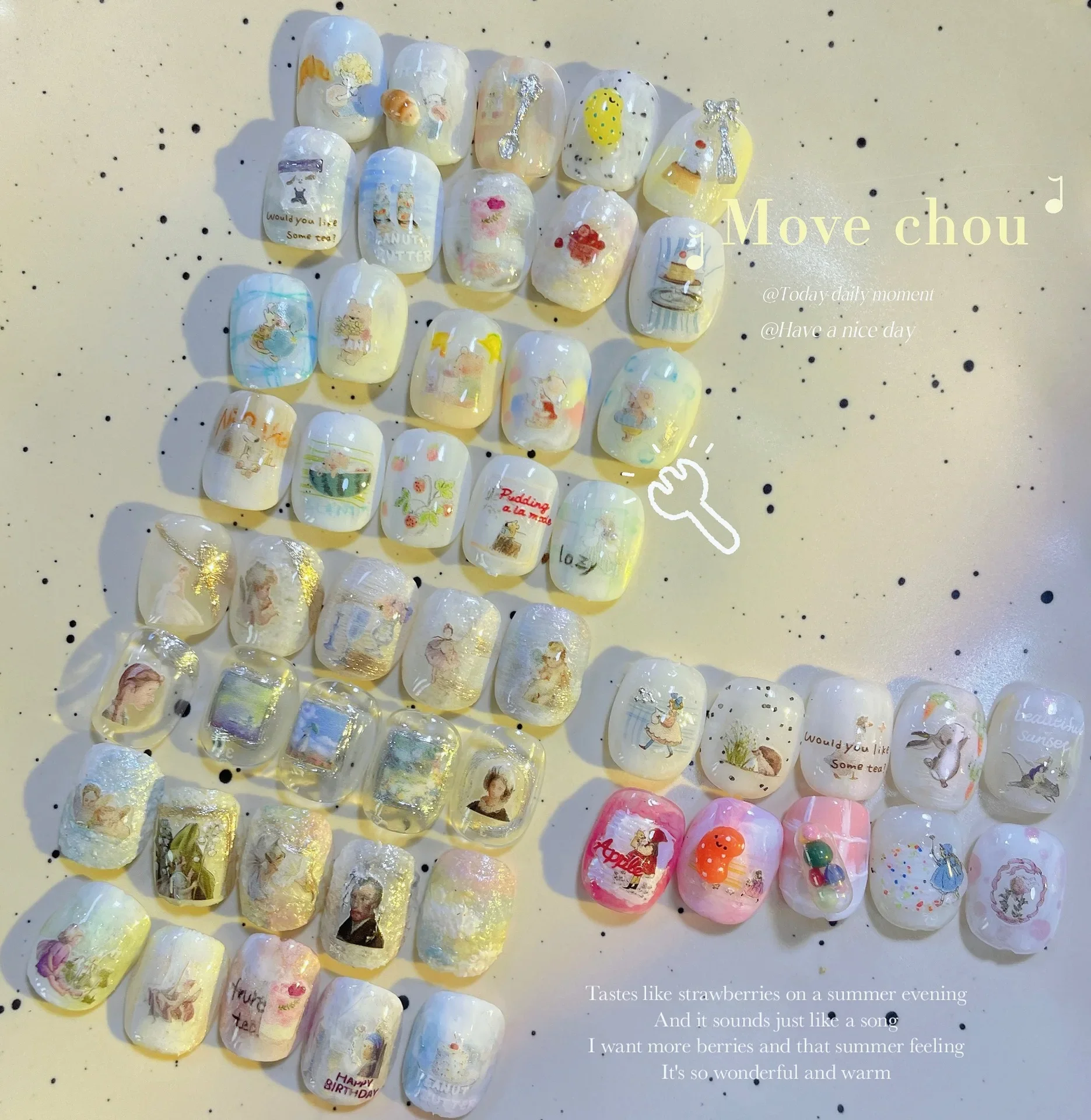 Korean Style Oil Painting Nail Art Stickers Rococo Angel Illustration Fairy Tale Hand-painted Ultra-thin Stickers