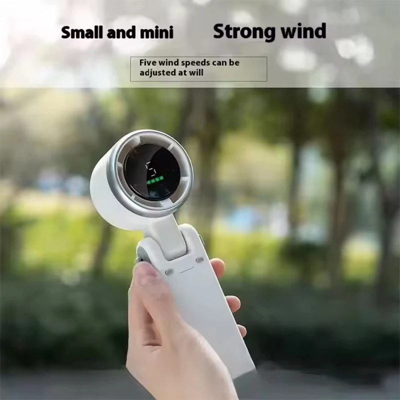 2025 Новый подвесной шейный уличный 180-градусный складной настольный мини-вентилятор Ручной складной высокоскоростной мощный турбовентилятор для наружного использования