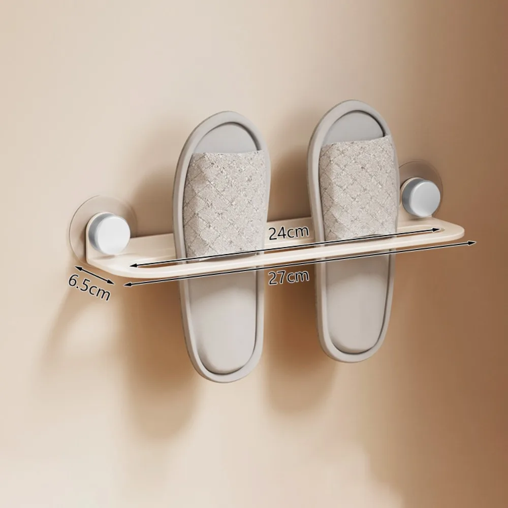 Suction Cup Mount Slipper Drying Rack Punch Free Wall Mounted Bathroom Storage Rack Carbon Steel Removable Towel Shelf Kitchen
