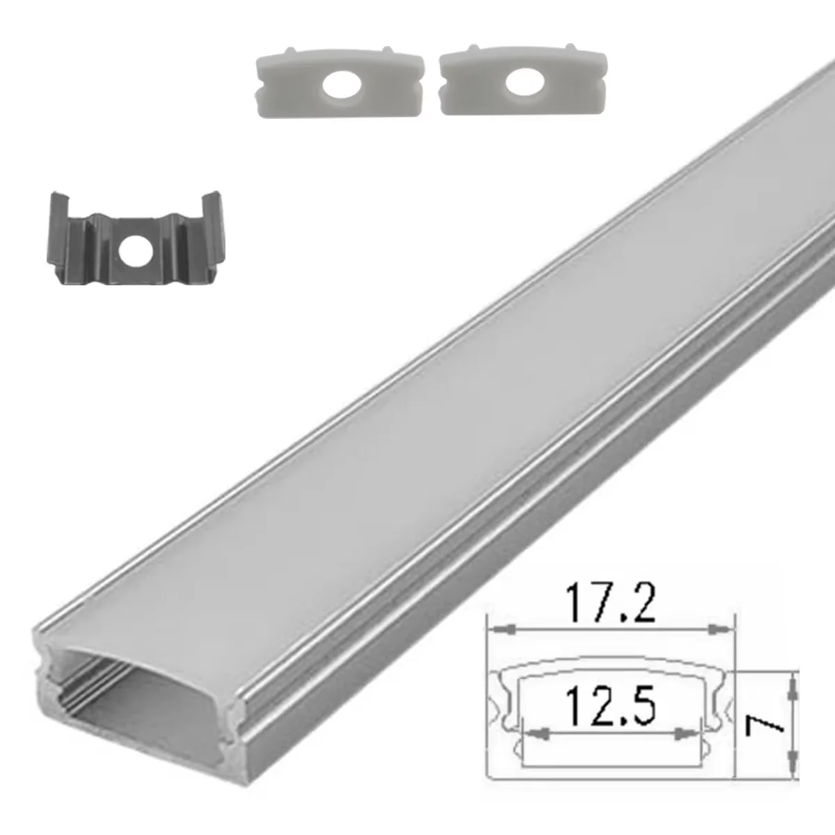 2-30Pieces Aluminum Channel Kit 0.5M U/V/W Shape Snap Ultra Thin Profile for Cabinet/Stair Office Lighting DIY Home Decoration
