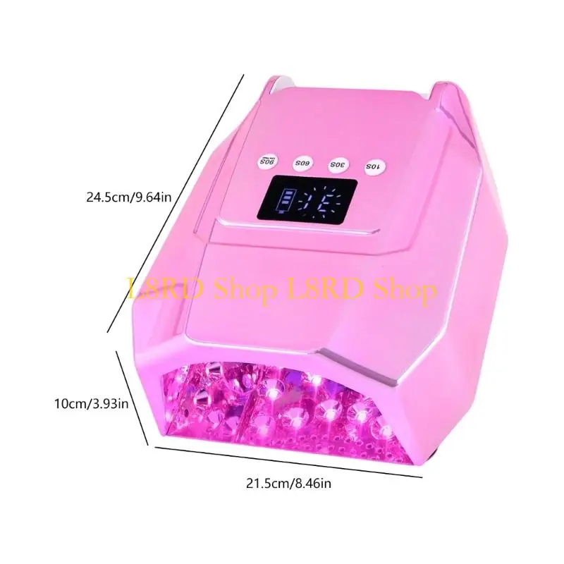 L8RD Professional 98W Manicure Lamp With LED Double Light Design 4 Timer Settings 30 Beads Auto Sensing for Salon Home Use