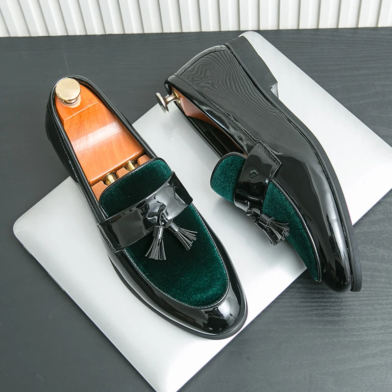 

HKDQ/мужская официальная обувь, кожаные лоферы с кисточками, легкая обувь для свадебной вечеринки в британском стиле, мужские деловые повседневные модельные туфли, мужские туфли