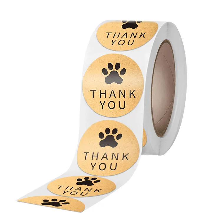 100-500 Pcs 2.5CM 1inch Round Gift Sealing Thank You Stickers Animal Foot Design Festival Party Wedding Decorations Labels