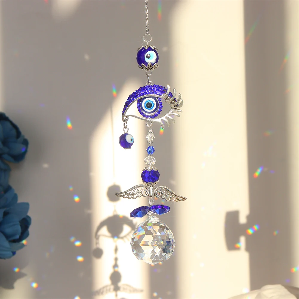 Metal Crystal Light Collection Pendant Outdoor Garden Decoration Hanging Crystal Reflective Jewelry Window Decor for Living Room