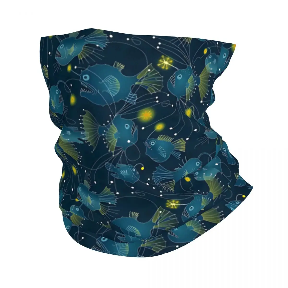 Angler Fish Blue Thin Bandana Neck Gaiter Wrap Scarf Headband Neck Cover