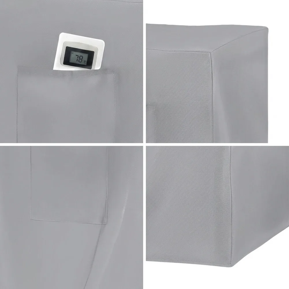 Heavy=Duty Portable AC Cover 210D Oxford Fabric Waterproof Dust Protector With Adjustable Strap For Home Cooling