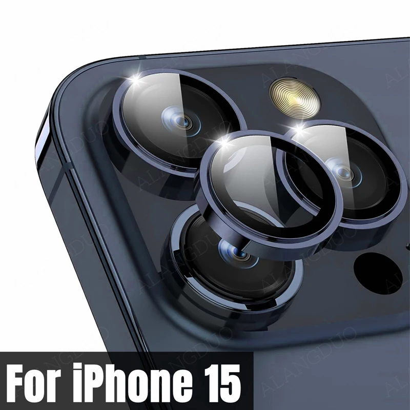 For iPhone 15 Pro Max Camera Protector Metal Lens Ring Glass For iPhone 14 15 Plus 15Pro Max 15 pro Lens Glass Cover