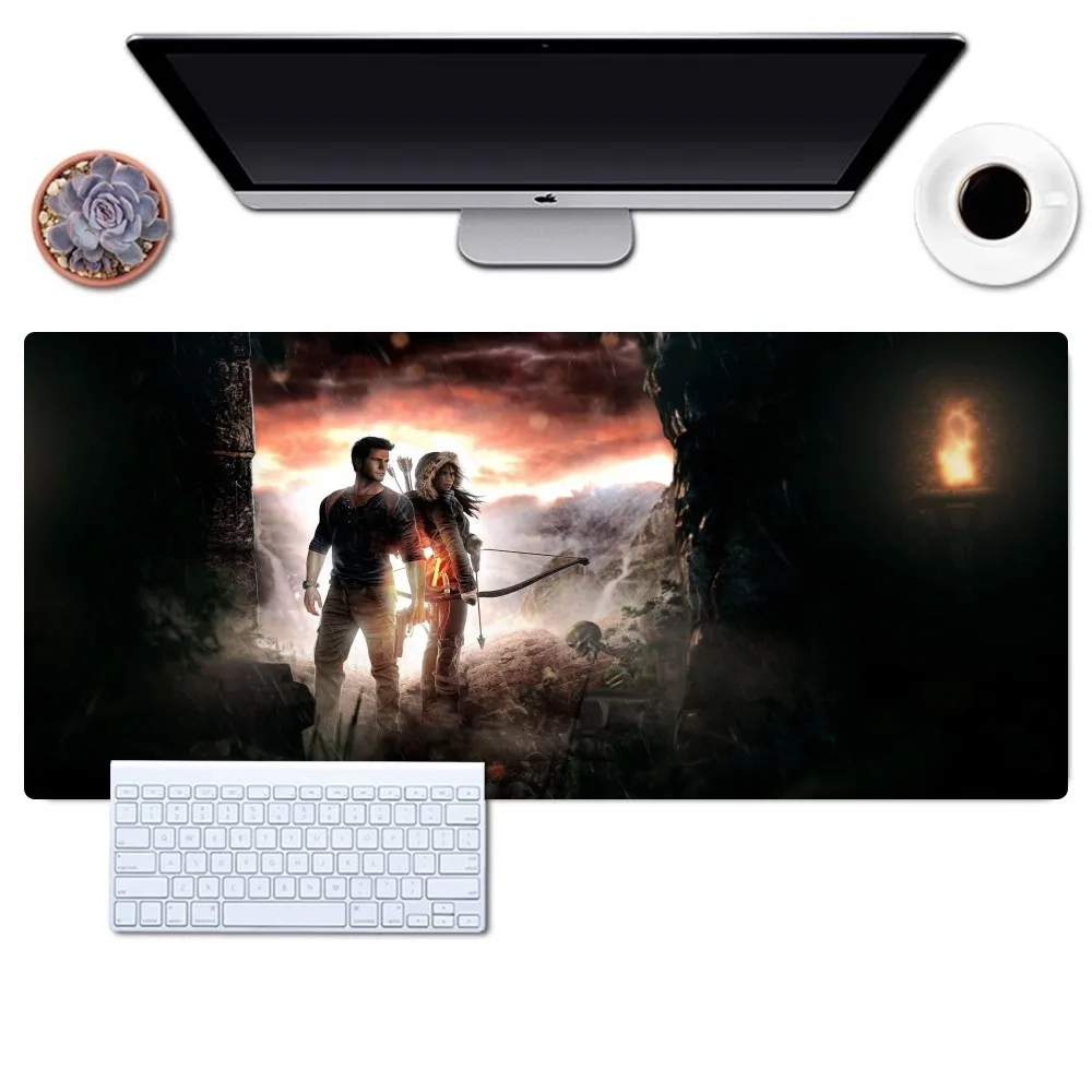 Uncharted 4 The Lost Legacy Game Mousepad Gaming Office Desk Pads Large For Computer Non-slip Lockedge Mouse Pad