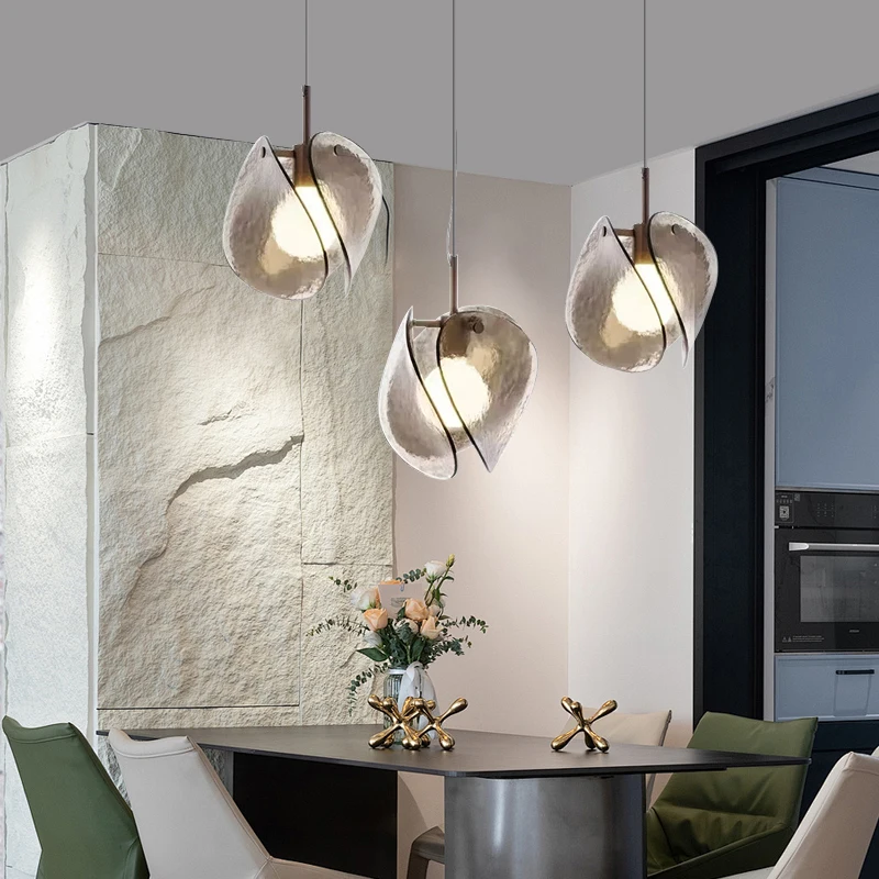 

Modern Bedroom Bedside Pendant Light Luxury High-end Atmosphere Living Room Background Corridor Ashtray Glass Small Chandelier