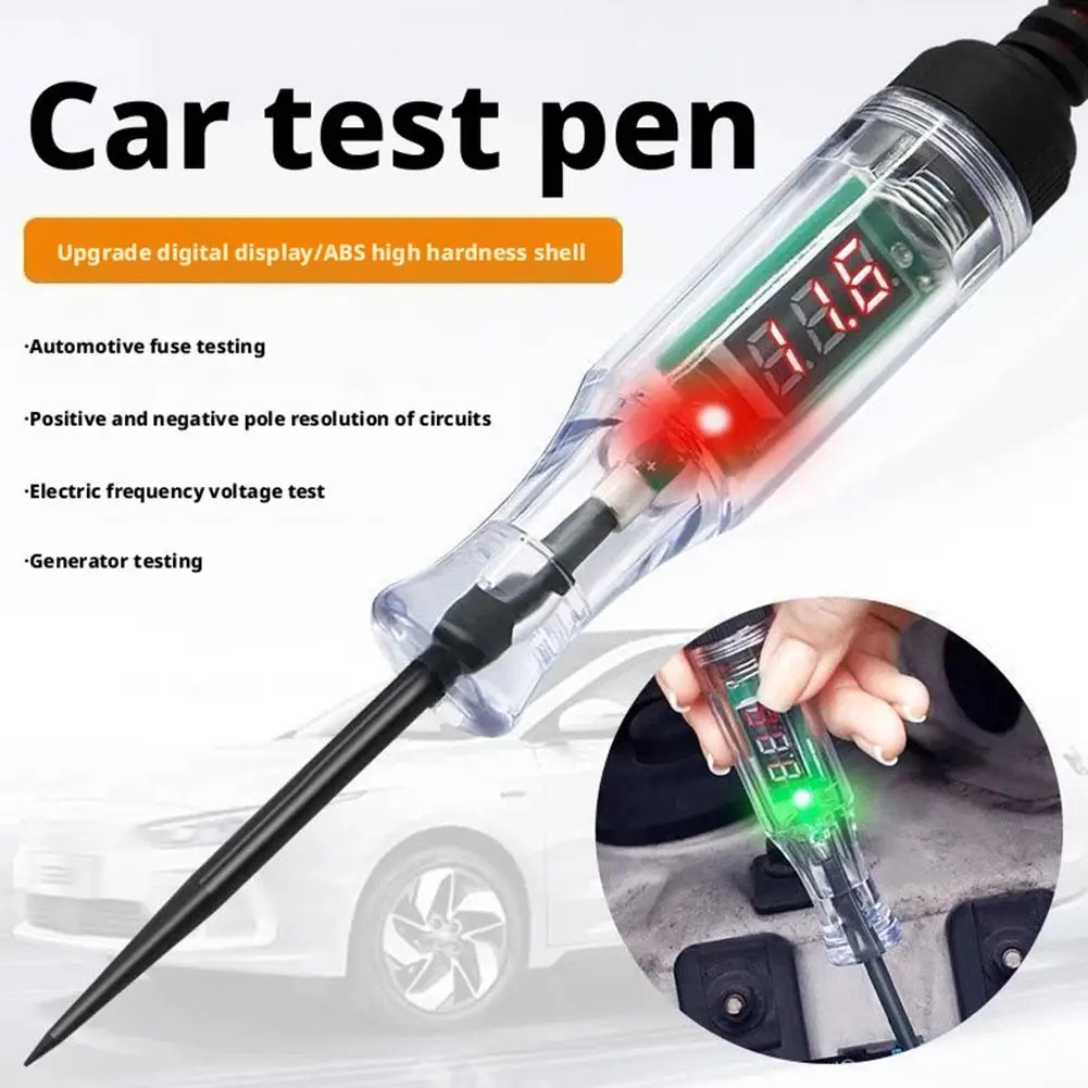 Car Test Light Voltage Circuit Test Pen LED Digital Display Multifunctional Electric Measuring Pen Car Repair Tools