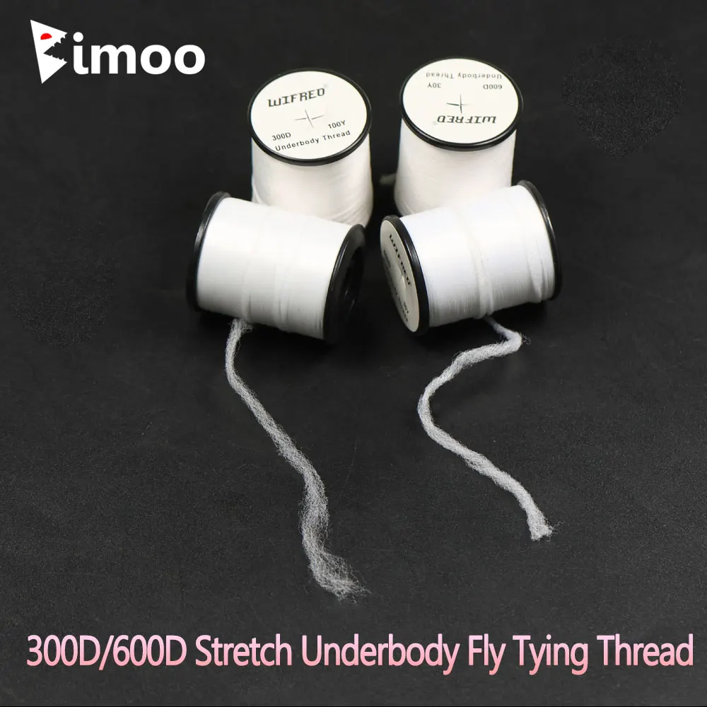 

Bimoo 1PC/2PCS 300D 600D White Stretch Underbody Fly Tying Thread Easy Wrap Scud Salmon Steelhead Pattern Fly Tying Material
