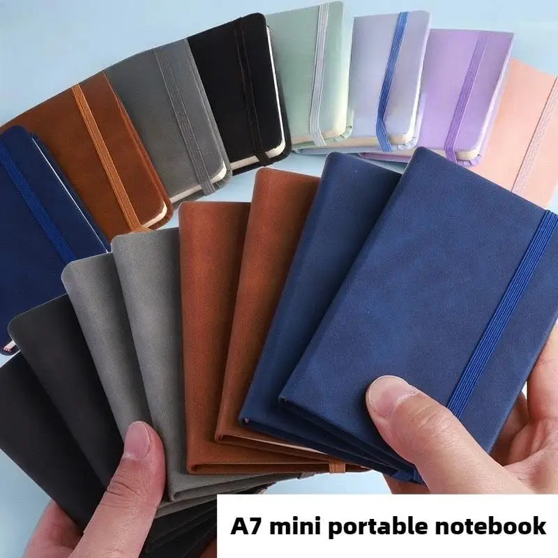 New Portable A7 Notebook Pocket PU Cover Mini Notepad Writing Paper Memo Pad Diary Book Office Supplies