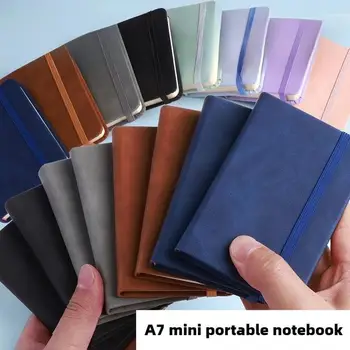Portable A7 Notebook Pocket PU Cover Mini Notepad Writing Paper Memo Pad Diary Book…