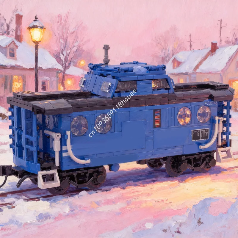 

934pcs MOC Conrail Caboose City Trains Model Building Blocks Christmas Gifts Architecture DIY Idea Creative Toy Education