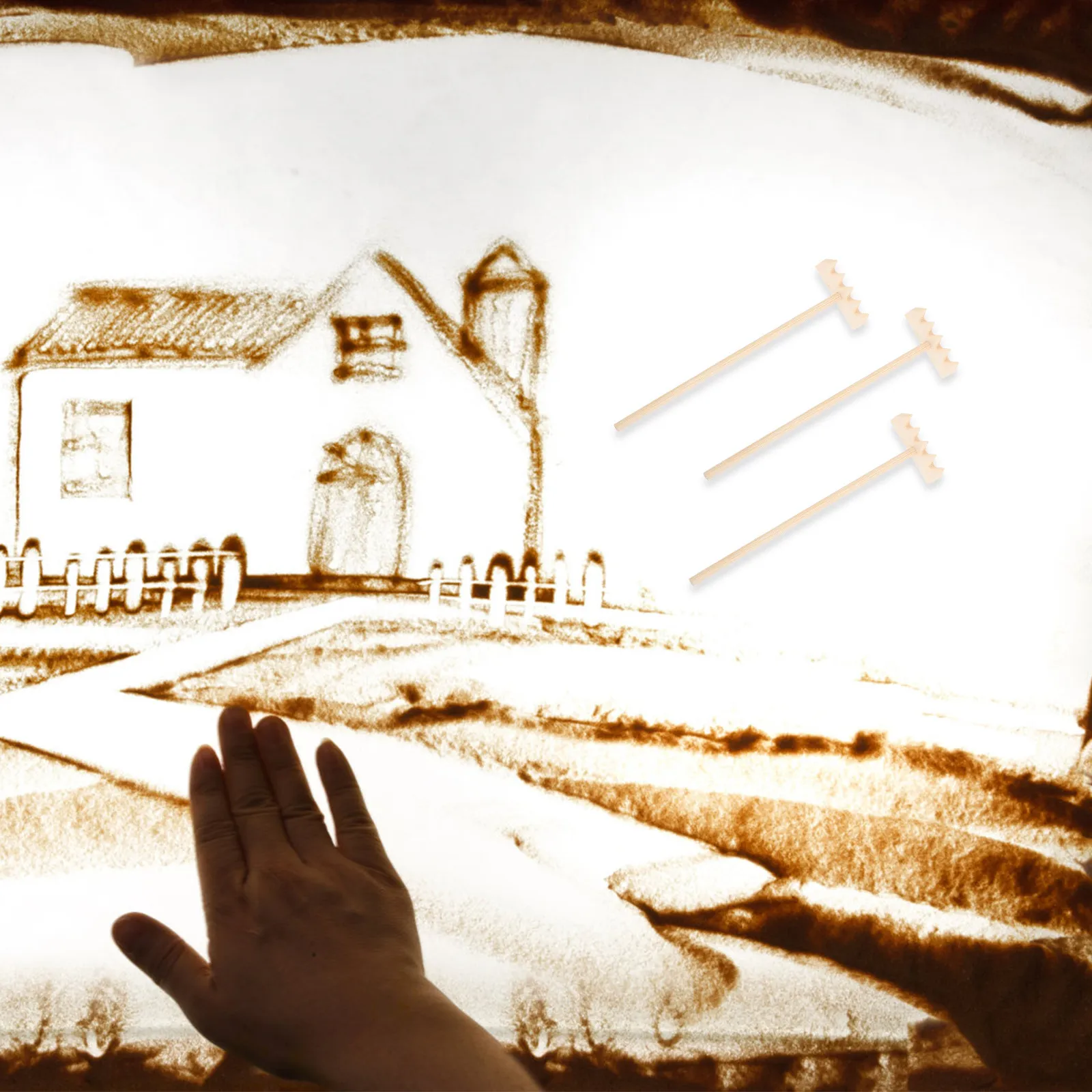 

Набор из 6 миниатюрных грабель для песка для песочниц, дзен-садов, настольного ландшафтного дизайна, миниатюрных садоводческих работ и тонкой детализации