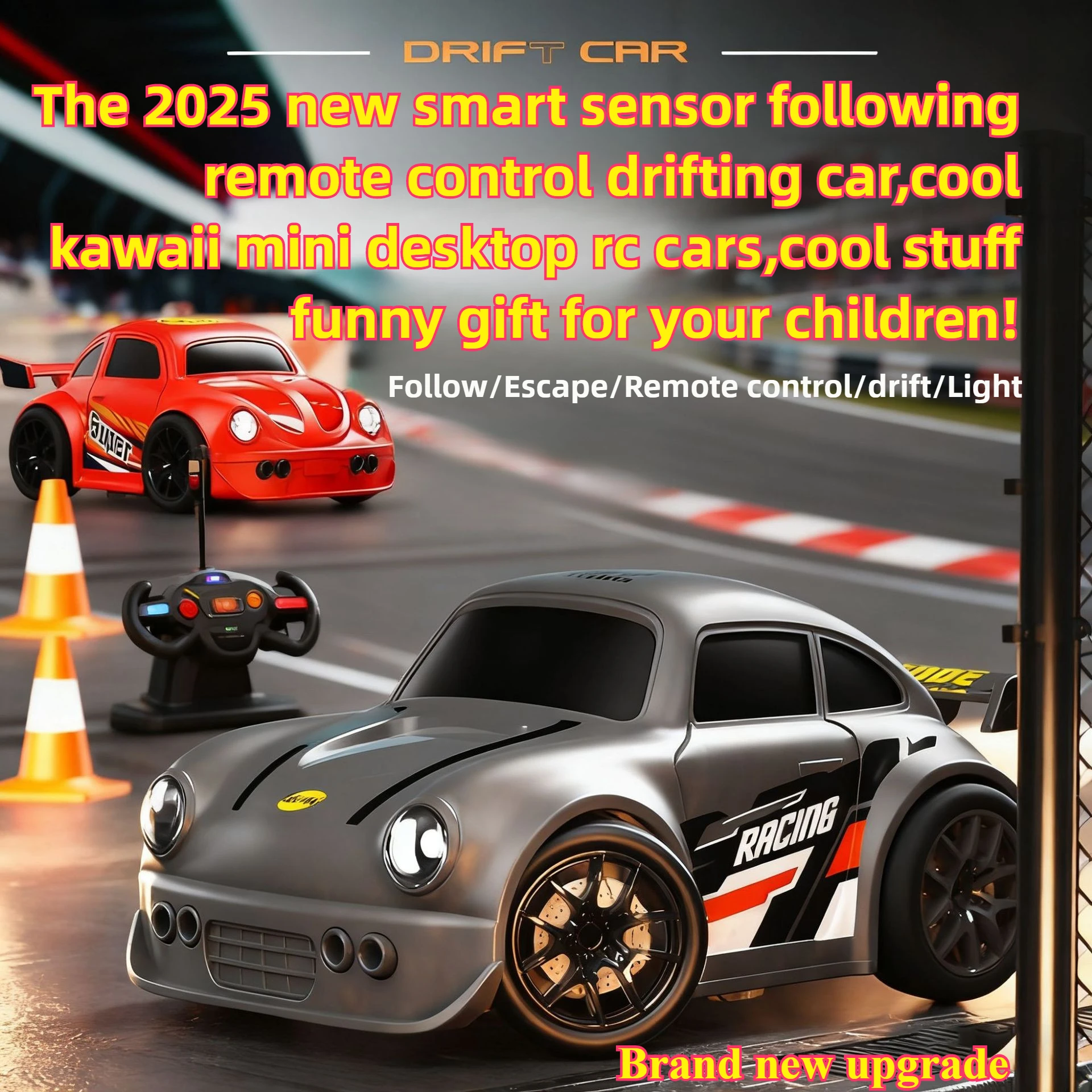 Cool Stuff Toy Car Funny Gift-Intelligent Sensing Follow Rc Drift Car,Kawaii Desktop Mini Rc Cars,Toys for Kids 2 To 4 Years Old