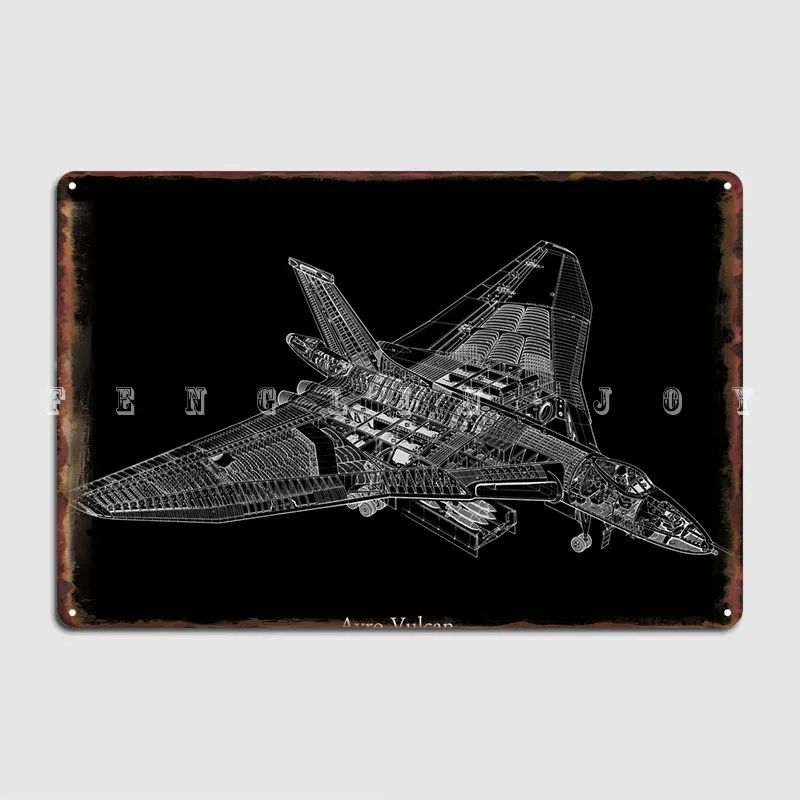 Avro Vulcan Poster Metal Plaque Garage Club Wall Decor Wall Cave Design Tin Sign Poster