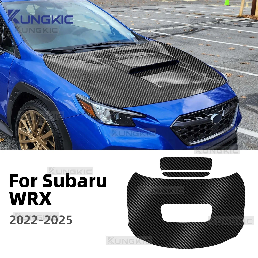 

Для Subaru WRX 2022 2023 2024 2025 автомобильный капот защитная пленка для краски на крыше глянцевый черный карбоновый узор против царапин наклейка из ТПУ