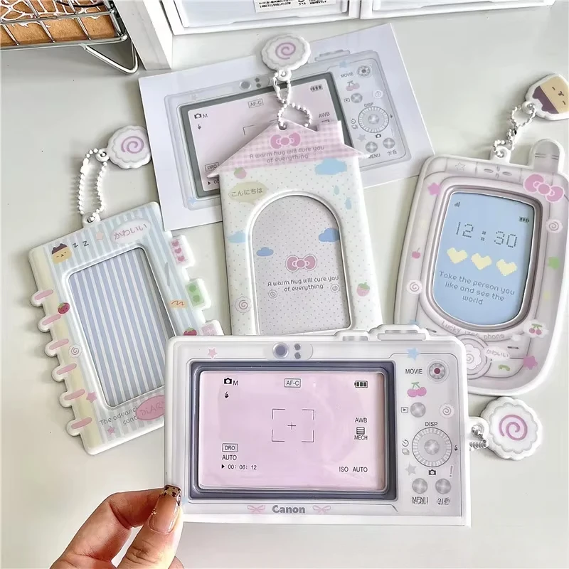 الكورية Ins لطيف هاتف مزود بكاميرا تصميم المعبود حامل بطاقة فتاة Photocard حامل الأكمام واقية جمع المعلقات هدية