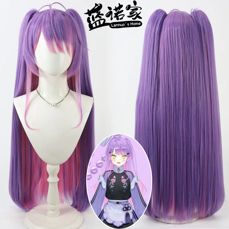 NIJISANJI Virtual YouTube Vtuber Towa Tokoyami Cos Cosplay Wig Halloween Carnival Party Props Synthetic Hair + Wig Cap