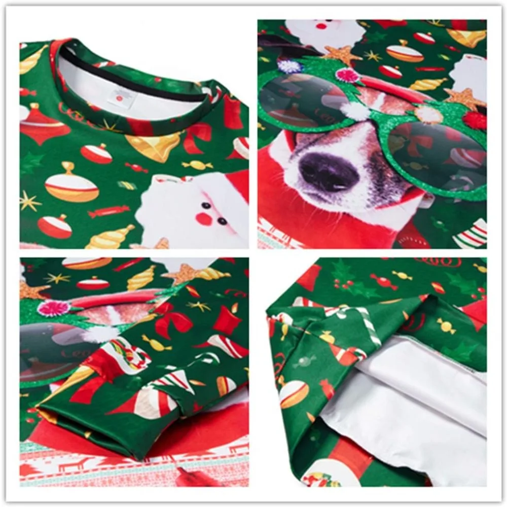 Christmas Men's T-Shirt 3D Graphic Long Sleeve Sweater Shirt Funny Halloween Costume Men Clothing