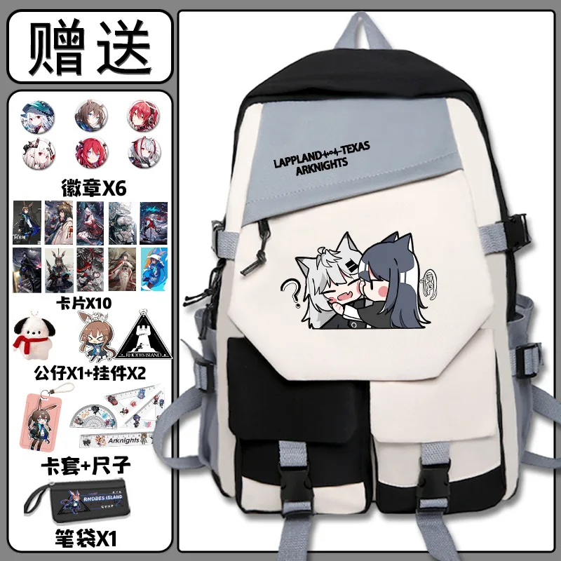 Arknights Collaboration Amiya Skadi Game Children Boys And Girls Middle School Students Double Shoulder Backpack Anime