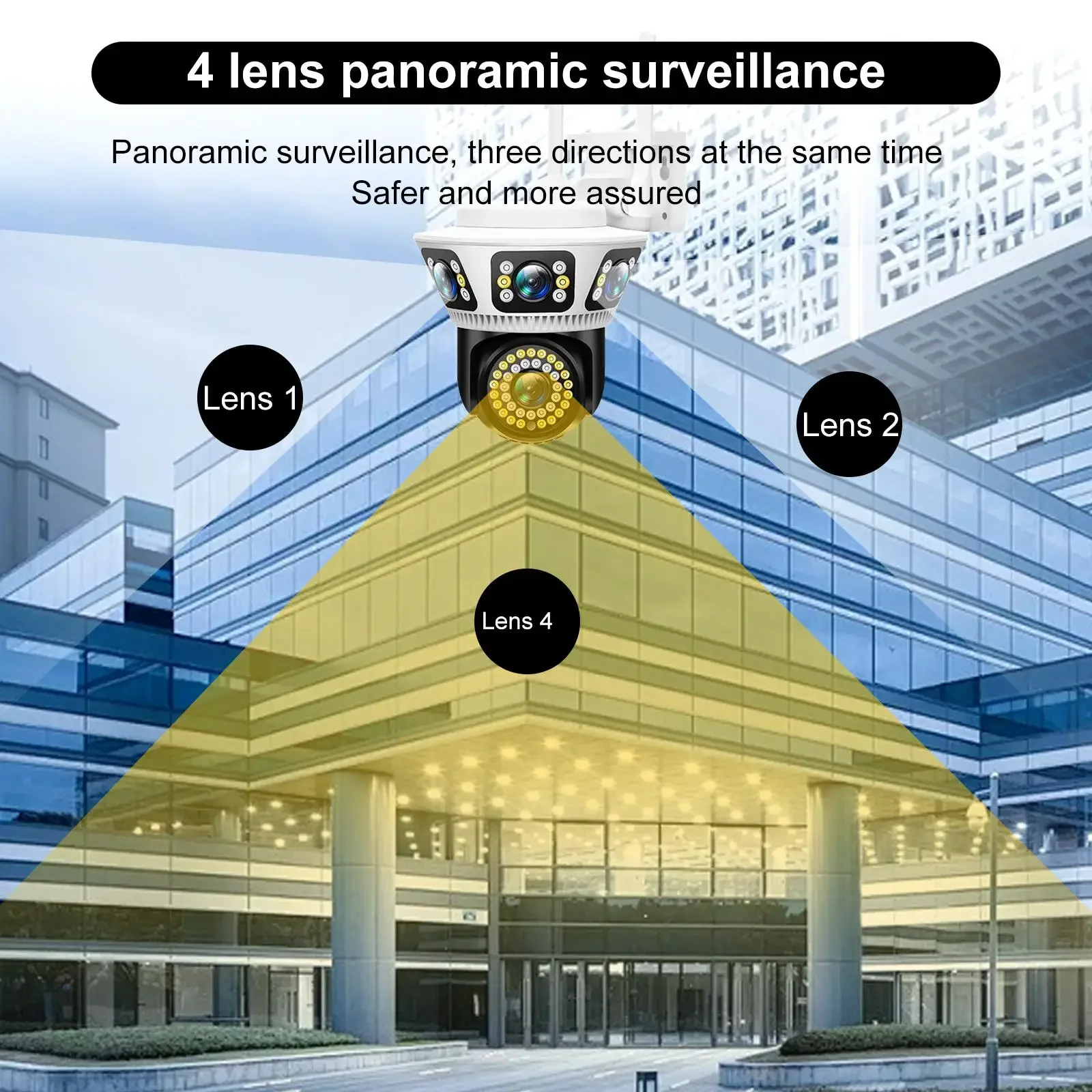 Imagem -04 - Aiook-câmera Impermeável ao ar Livre do Cctv do ip Áudio 2-way Visão Noturna Câmera de Vídeo do Yosee Visão Noturna hd 8mp 4k Vista de 360 ° Ngle