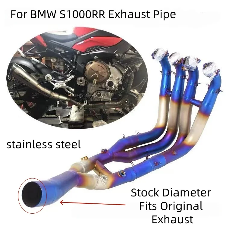 For BMW S1000RR 2019-2025 S1000R 2021-2025 Exhaust System Slip On Motorcycle Headers Pipe Front Connector Tube Titanium Alloy